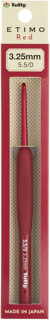 Tulip Etimo Red Crochet Hook W/ Cushion Grip-3.25mm - TED-055E - 4974723717865