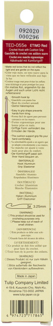 Tulip Etimo Red Crochet Hook W/ Cushion Grip-3.25mm - TED-055E