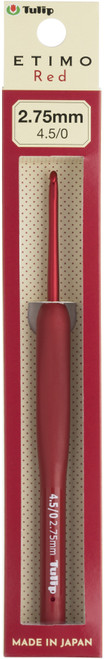 Tulip Etimo Red Crochet Hook W/ Cushion Grip-2.75mm - TED-045E - 4974723717858