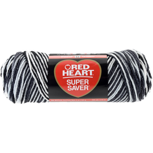 3 Pack Red Heart Super Saver Yarn-Zebra E300B-932 - 073650794490