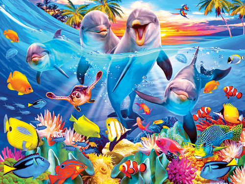 Kodak Premium Jigsaw Puzzle 350 Pieces 18"X24"-Playful Dolphins 8000ZZR