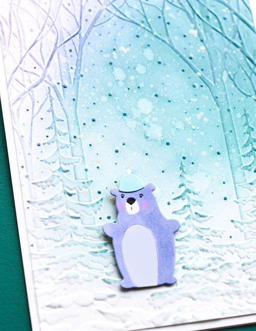 Memory Box 3D Embossing Folder 4.5"X5.75"-Snowy Forest EF1010