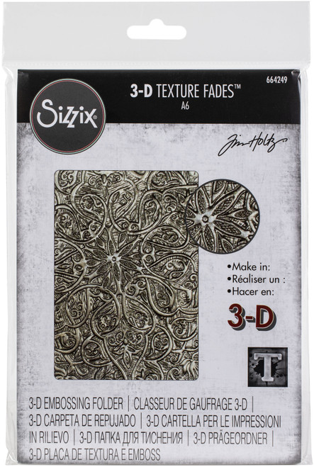 Sizzix 3D Texture Fades Embossing Folder By Tim Holtz-Engraved - 664249 - 630454259237