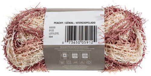 Red Heart Scrubby Stripes Yarn-Peachy - E833S-122