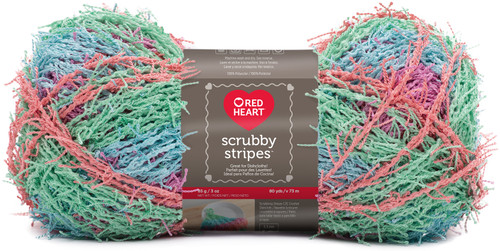 Red Heart Scrubby Stripes Yarn-Calypso - E833S-265 - 073650059148