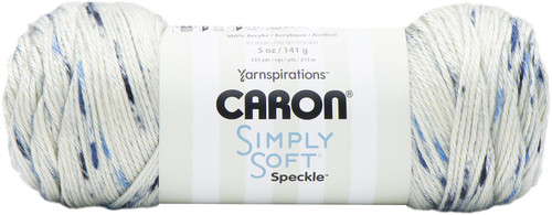3 Pack - Caron Simply Soft Speckle Yarn-Blue Gingham - 294961-61010 - 057355449947