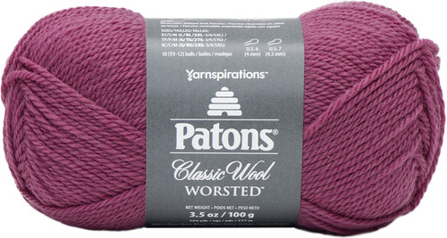 5 Pack - Patons Classic Wool Yarn-Rich Raspberry - 244077-77783 - 057355450967