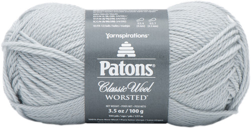 5 Pack - Patons Classic Wool Yarn-Cool Gray - 244077-77791 - 057355452886