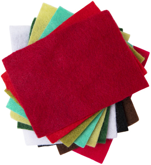 Sizzix Surfacez Felt Sheets 10/Pkg-Festive Colors S663782