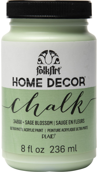 3 Pack - FolkArt Home Decor Chalk Paint 8oz-Sage Blossom - HDCHALK-34868 - 028995348686