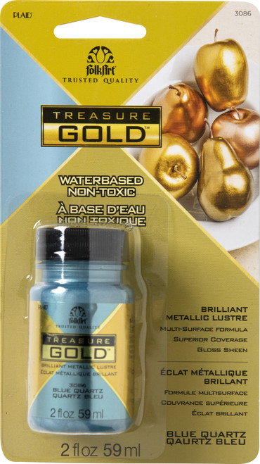 3 Pack FolkArt Treasure Gold Paint 2oz-Blue Quartz Carded FATG-3086 - 028995030864