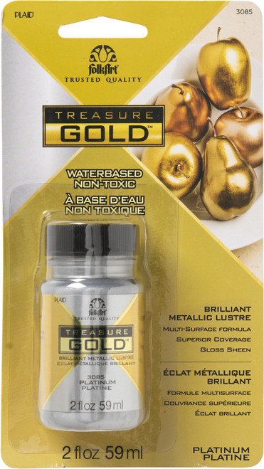 3 Pack FolkArt Treasure Gold Paint 2oz-Platinum Carded FATG-3085 - 028995030857