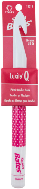 6 Pack Susan Bates Luxite Plastic Crochet Hook-Size Q/16mm -12518 - 077216000056