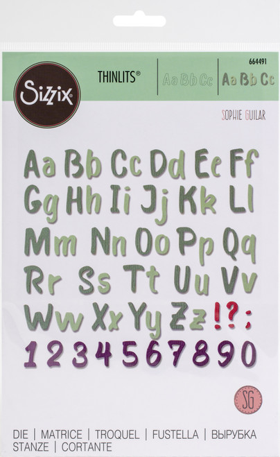 Sizzix Thinlits Die By Sophie Guilar 70/Pkg-Bold Brush Alphabet -664491 - 630454263616