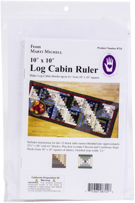 Marti Michell Log Cabin Ruler-10"X10" Square 8724M - 715363087246