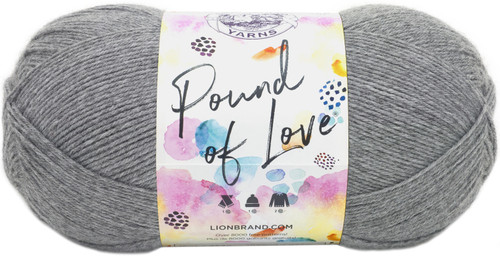3 Pack Lion Brand Pound Of Love Yarn-Oxford Grey 550-150 - 023032551500