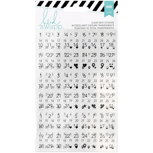 3 Pack Heidi Swapp Memory Planner Clear Stickers -Date HS312585 - 718813125857