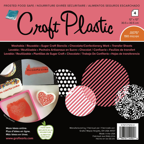 3 Pack Grafix Foodsafe Craft Plastic Sheets 12"X12" 4/Pkg-Frosted .0075 -K75FCP12