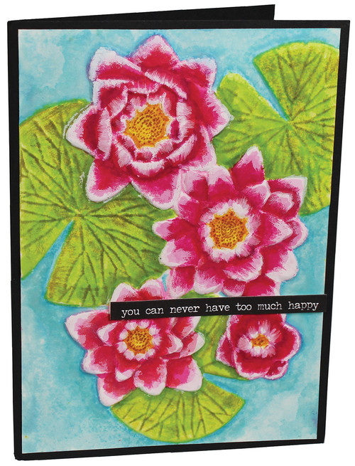 i-crafter 3D Dimensional Embossing Folder 4.25"X6.25"-Water Lily I222006 - 850012091165