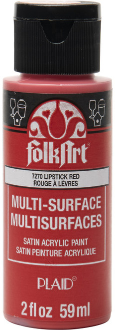 6 Pack FolkArt Multi-Surface Acrylic Paint 2oz-Lipstick Red MS-7270 - 028995072703