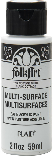 6 Pack FolkArt Multi-Surface Acrylic Paint 2oz-Cottage White MS-7274 - 028995072741