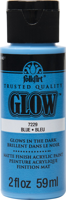 6 Pack - Folkart Glow In The Dark Paint 2oz-Blue - FGLOW-7229 - 028995072291 6 Pack - Folkart Glow In The Dark Paint 2oz-Blue - FGLOW-7229 - 028995072291