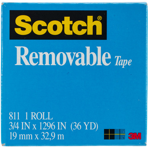 3 Pack Scotch Removable Tape .75"X36yd81175 - 021200192449