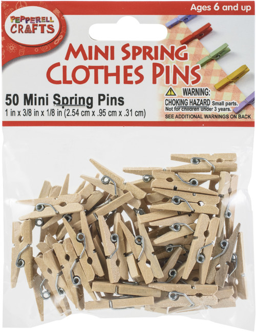 6 Pack - Pepperell Crafts Mini Spring Pins 50/Pkg-1"X0.375"X0.125" - WP06 - 725879100063