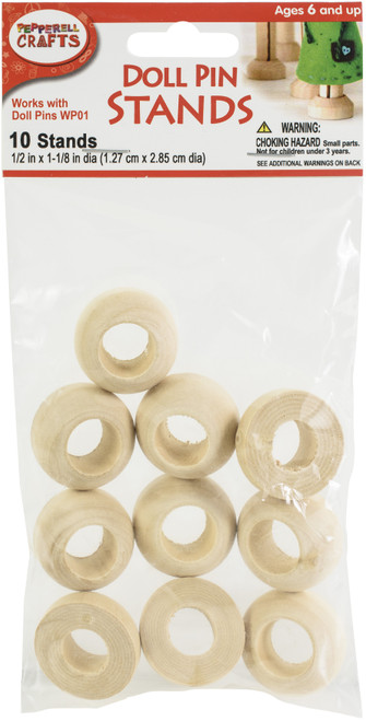 6 Pack - Pepperell Crafts Doll Pin Stands 10/Pkg-5"X1.125" - WP02 - 725879100025