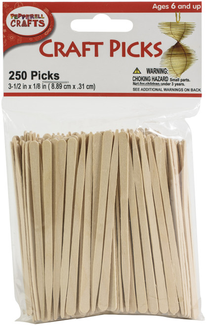 6 Pack - Pepperell Crafts Craft Picks 250/Pkg-3.5"X0.125" - WP13 - 725879100131