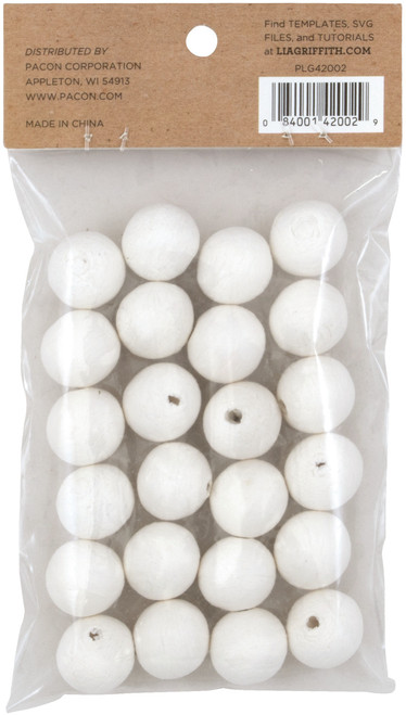 2 Pack - Lia Griffith Cotton Spun Paper Balls 20mm 24/Pkg-White - PLG42002