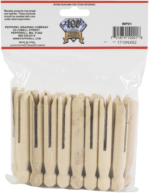 3 Pack - Pepperell Crafts Doll Pins 25/Pkg-3.75"X0.5" - WP01