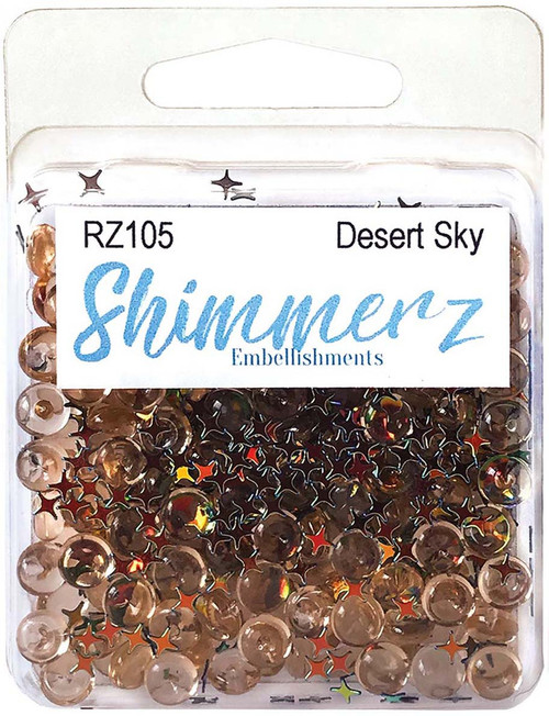 6 Pack Buttons Galore Shimmerz Embellishments 18g-Desert Sky BRZ-105 - 840934075367