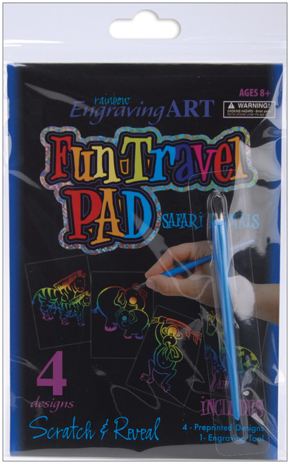 6 Pack Royal & Langnickel(R) Rainbow Foil Engraving Fun Travel Pads-Safari Animals RAINPAD-103 - 090672172501