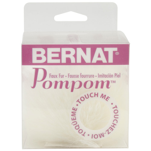 3 Pack - Bernat Faux Fur Pompom 1/Pkg-White Rabbit - 167001-1005 - 057355380400