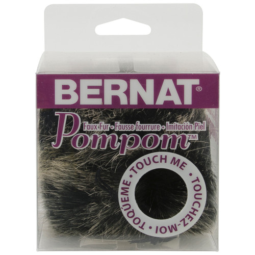 3 Pack - Bernat Faux Fur Pompom 1/Pkg-Black Mink - 167001-1040 - 057355380424