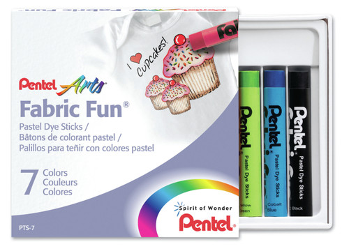 6 Pack Pentel Arts Fabric Fun Pastel Dye Sticks 7/Pkg-Assorted Colors PTS-7