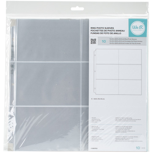 3 Pack We R Ring Photo Sleeves 12"X12" 10/Pkg-(6) 4"X6" Pockets WR660152 - 633356601524