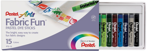 3 Pack Pentel Arts Fabric Fun Pastel Dye Sticks 15/Pkg-Assorted Colors PTS-15 - 072512009291