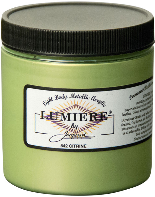 Jacquard Lumiere Metallic Acrylic Paint 8oz-Citrine LUMIERE8-542 - 743772254218