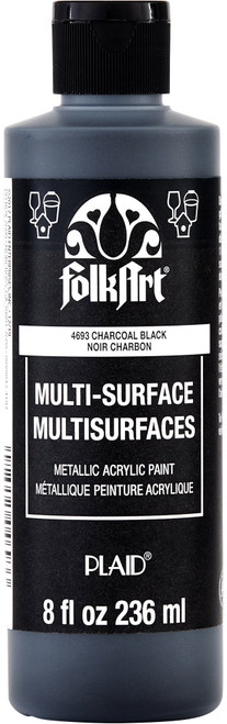 3 Pack - FolkArt Multi-Surface Acrylic Paint 8oz-Metallic Charcoal Black - FAMS8OZ-4693 - 028995046933