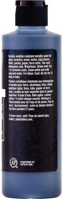 3 Pack - FolkArt Multi-Surface Acrylic Paint 8oz-Metallic Charcoal Black - FAMS8OZ-4693