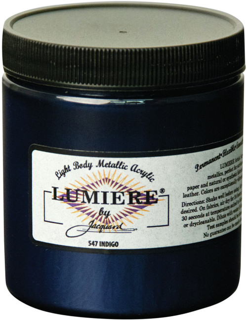 Jacquard Lumiere Metallic Acrylic Paint 8oz-Indigo - LUMIERE8-547 - 743772254706