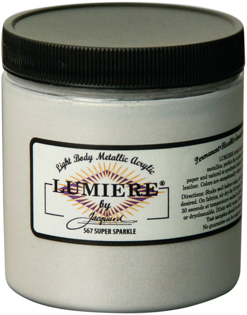 Jacquard Lumiere Metallic Acrylic Paint 8oz-Super Sparkle - LUMIERE8-567 - 743772256700