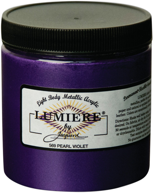 Jacquard Lumiere Metallic Acrylic Paint 8oz-Pearl Violet - LUMIERE8-569 - 743772256908