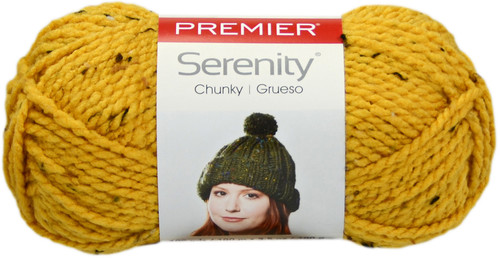 Premier Serenity Chunky Tweed Yarn-Mustard - DN900-18 - 847652092416