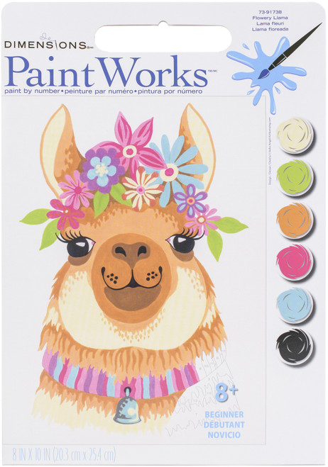 3 Pack Paint Works Paint By Number Kit 8"X10"-Flowery Llama 91738 - 088677917388