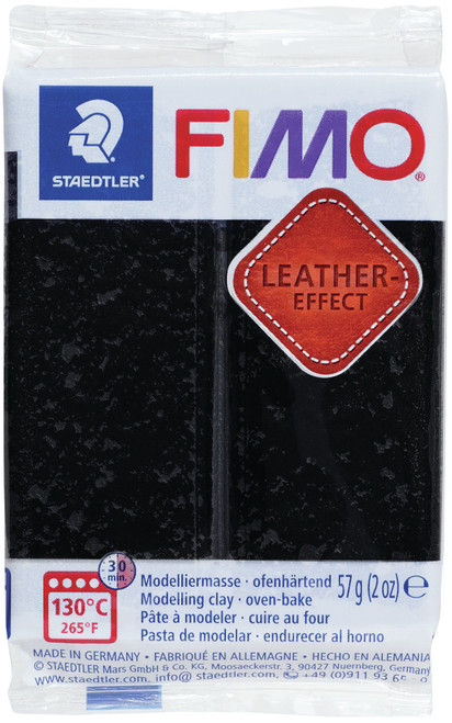 5 Pack Fimo Leather Effect Polymer Clay 2oz-Black EF801-909 - 4007817071656