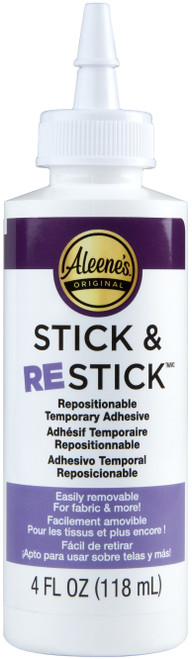 4 Pack - Aleene's Stick & Restick Adhesive Carded-4oz - 43233 4 Pack - Aleene's Stick & Restick Adhesive Carded-4oz - 43233