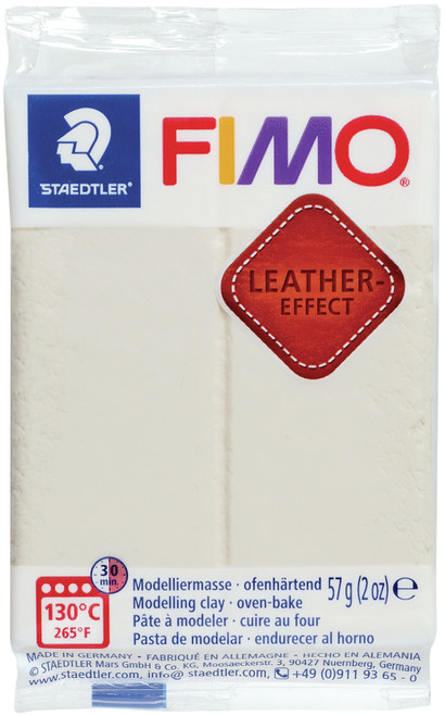 5 Pack - Fimo Leather Effect Polymer Clay 2oz-Ivory - EF801-029 - 40078170714344007817071434